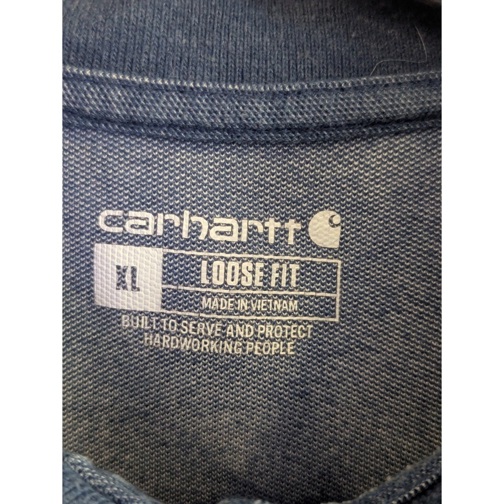 Carhartt S/S Shirt‎ Mens XL Blue Polo Loose Fit K570 Outdoor Casual Workwear - Picture 3 of 5